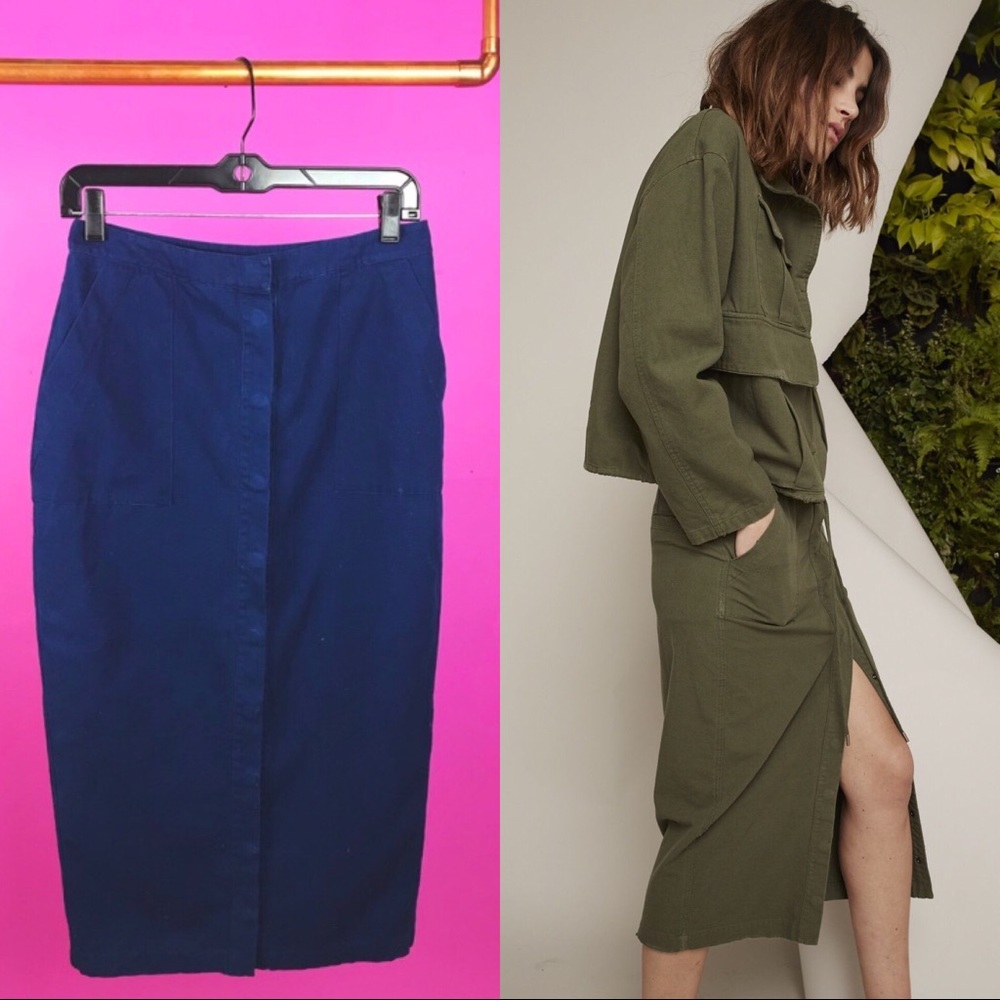 Anthropologie 34 N 118 W The Utility Snap Skirt ✨